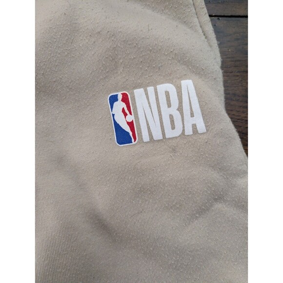 NBA Basketball Logo Jogger Sweatpants Kids Youth 10-12 Beige Tan Sand - Picture 2 of 9